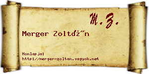 Merger Zoltán névjegykártya
